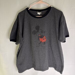 Mickey Mouse Shirt Size Large Grey Ringer Disney Disneyland Resort Vintage‎ Tee